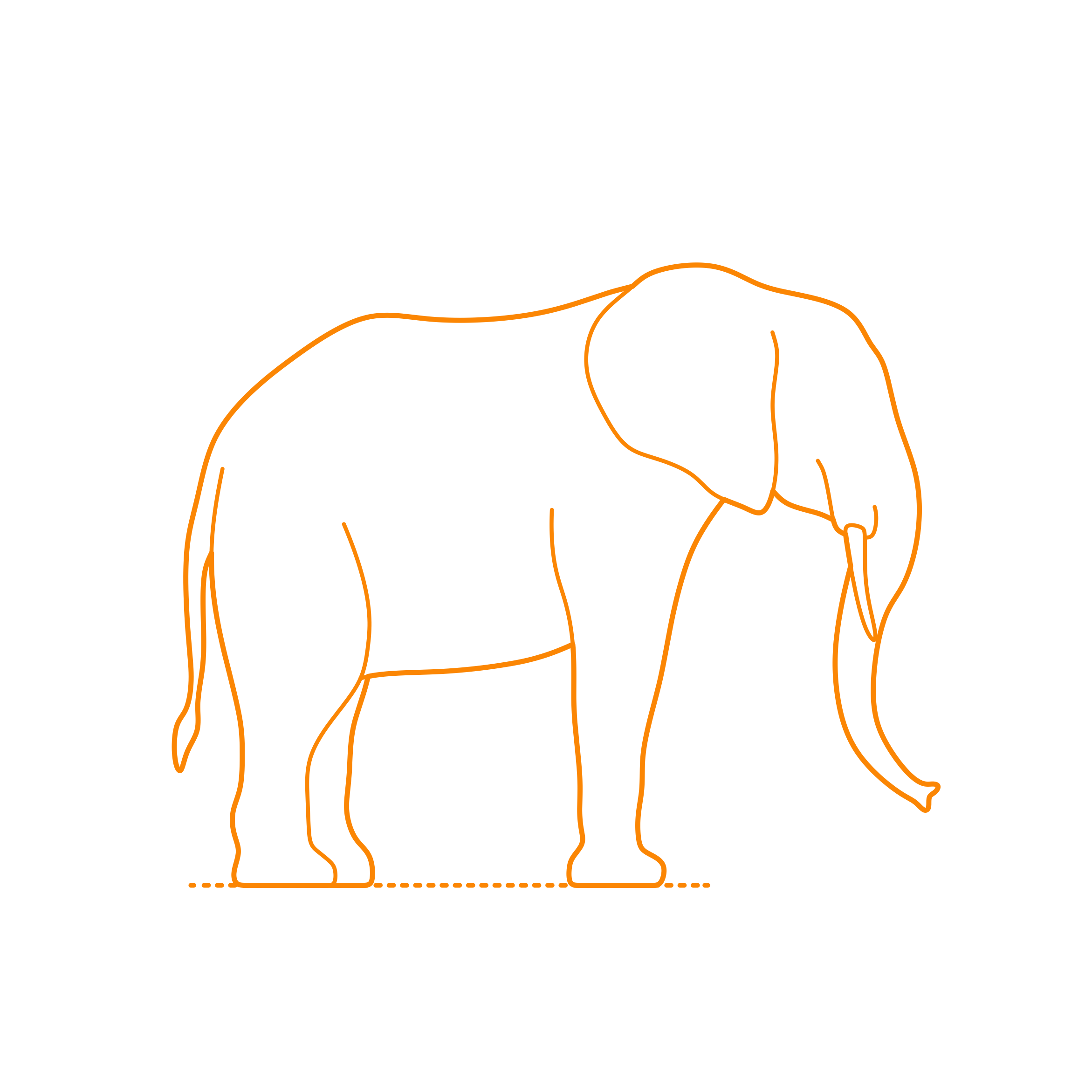 Animals Elephants African Forest Elephant Simple Line Art Svg Free Vectors